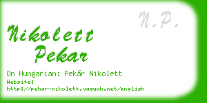 nikolett pekar business card
